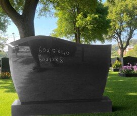 uzstādīts granīta piemineklis