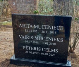uzstādīts kapu piemineklis Saulkrastos